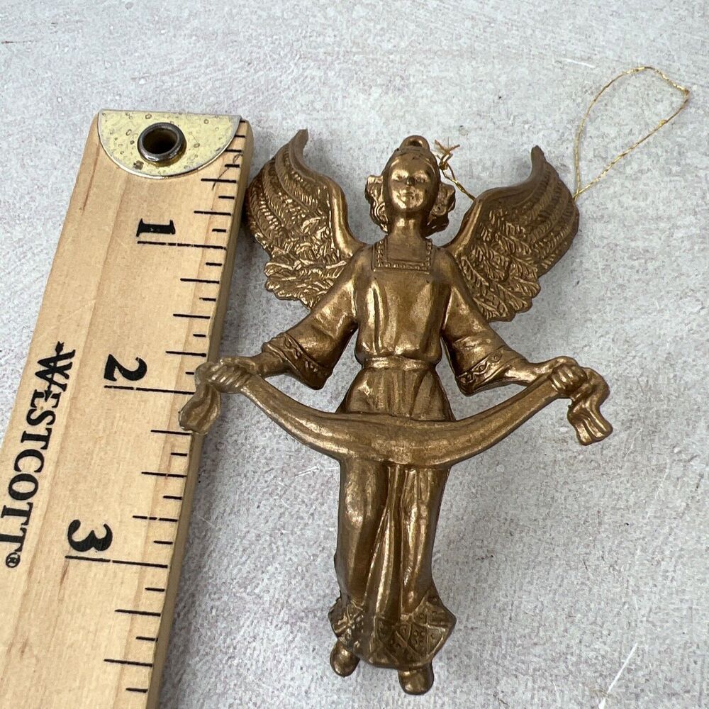 Vintage Gold Tone Cherub Angel Christmas Ornaments 3.5” - Picture 4 of 5
